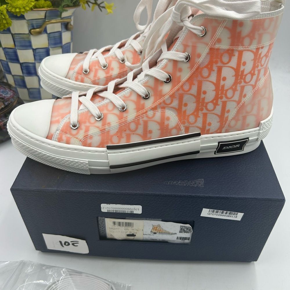 Men's Dior B 23 high top oblique sneakers size 45 made in Italy - Picture 5 of 13